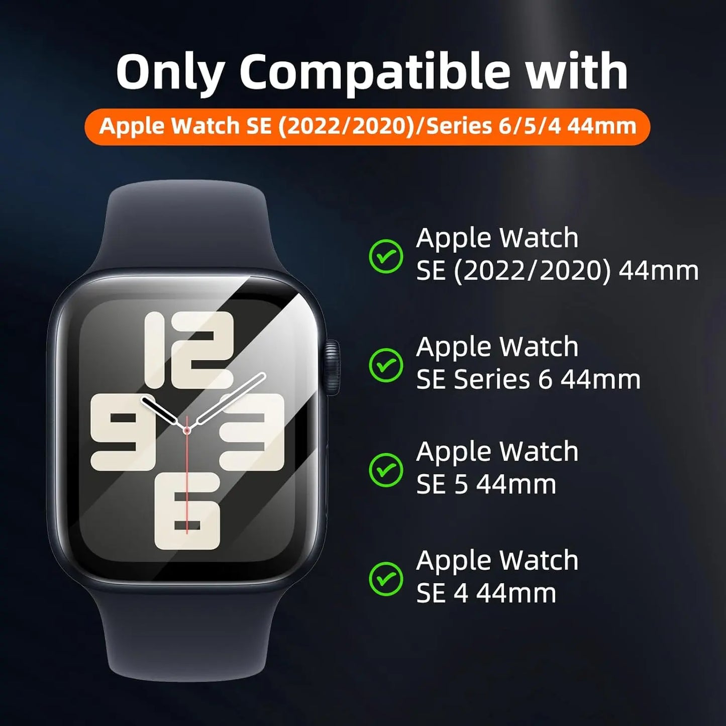 Vauki 6 Pièces Protection Écran pour Apple Watch SE 44mm (2022/2020) /Series 6/5/4 44mm Verre Trempé,HD Transparent Sans Bulles Silicone Ultra-Mince TPU Souple Film Protecteur Installation Facile