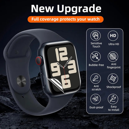 Vauki 6 Pièces Protection Écran pour Apple Watch SE 44mm (2022/2020) /Series 6/5/4 44mm Verre Trempé,HD Transparent Sans Bulles Silicone Ultra-Mince TPU Souple Film Protecteur Installation Facile