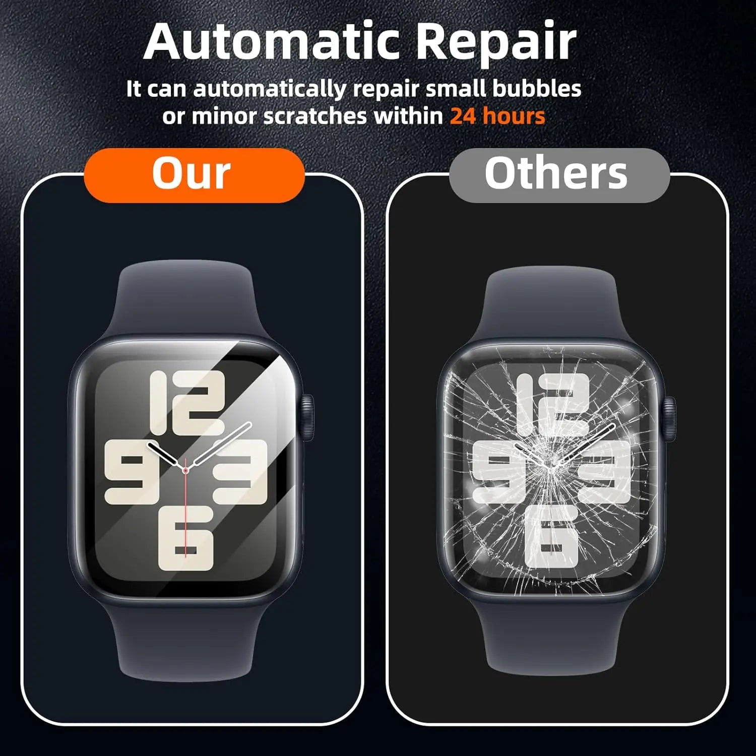 Vauki 6 Pièces Protection Écran pour Apple Watch SE 44mm (2022/2020) /Series 6/5/4 44mm Verre Trempé,HD Transparent Sans Bulles Silicone Ultra-Mince TPU Souple Film Protecteur Installation Facile