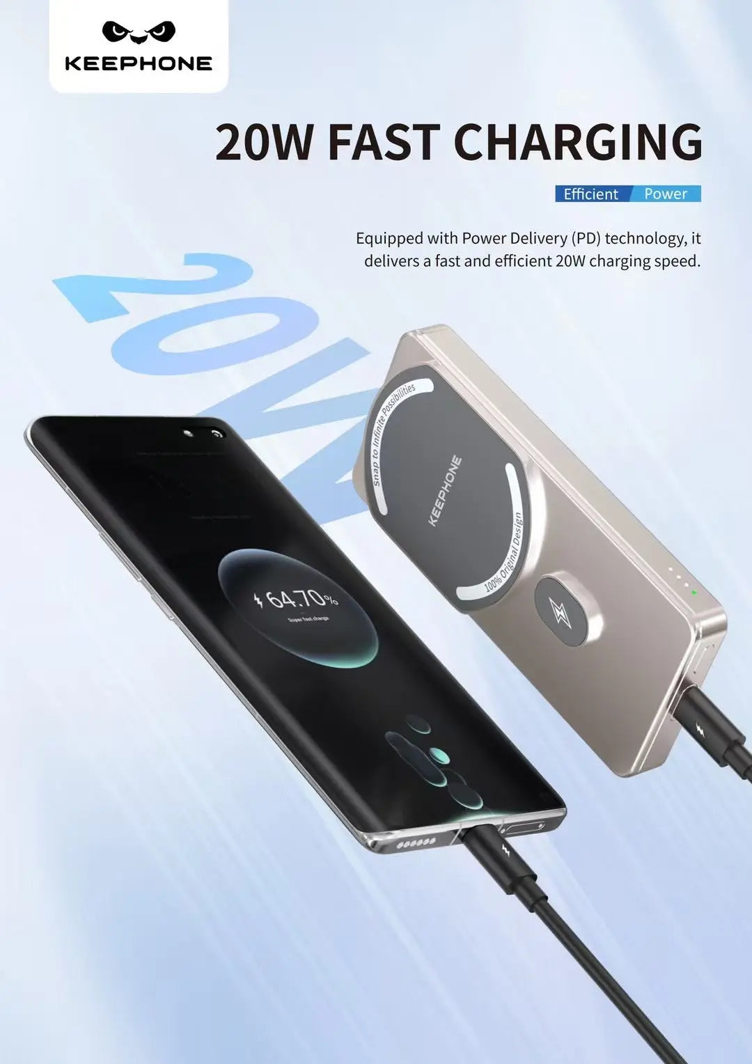 Batterie de secours Magnétique CUBE 5000Mah Voltshop