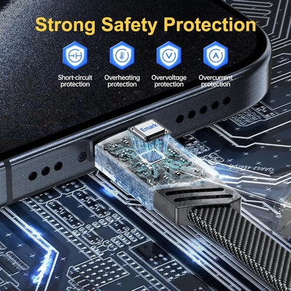 NOHON Cable Chargeur Multi USB 4 en 1 ：Universel Cable Multi Embout Charge Rapide, 1.2M Nylon USB Cable Chargement QC 65W/ PD 27W Cable Compatible avec iPhone Samsung Galaxy Huawei Google MacBook iPad