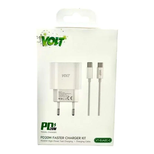 Chargeur rapide PD 20W + câble type-C vers type-C VOLT Voltshop