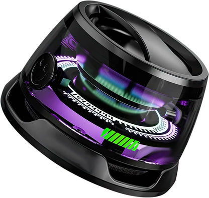 Qaum Enceinte Bluetooth magnétique G200 rechargeable portable sans fil avec câble pour voyage, extérieur, jeux de voiture, lumière colorée multi-RVB, Bluetooth 5.3, fonction support de téléphone