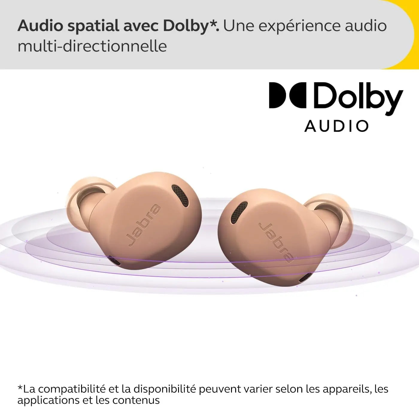 Jabra Elite 8 Active - Écouteurs sans Fil Bluetooth Intra-Auriculaires - Réduction de Bruit Active Hybride adaptative - 6 Microphones intégrés, résistants à l'eau et à la Transpiration - Caramel