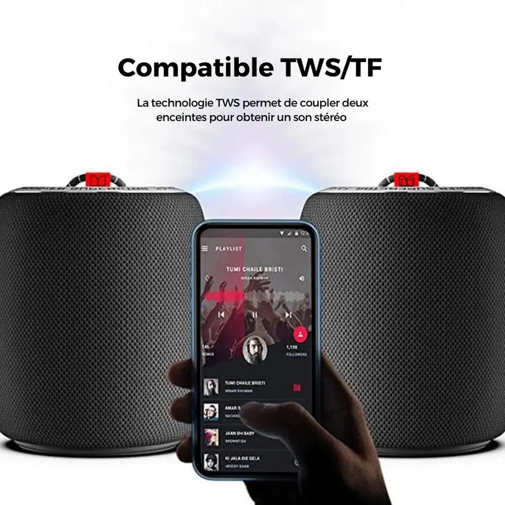 MONSTER S110 Enceinte sans fil Bluetooth - Autonomie 8 heures - Wtaerproof - Noir Voltshop