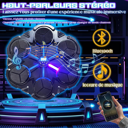 Machine de Boxe Musicale, Modèle Amélioré Bluetooth Intelligent Mural Music Boxing Machine, Vitesse Réglable, Gants Inclus, pour L'EntraîNement de Boxe des Enfants et des Adultes à la Maison