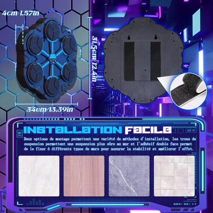 Machine de Boxe Musicale, Modèle Amélioré Bluetooth Intelligent Mural Music Boxing Machine, Vitesse Réglable, Gants Inclus, pour L'EntraîNement de Boxe des Enfants et des Adultes à la Maison