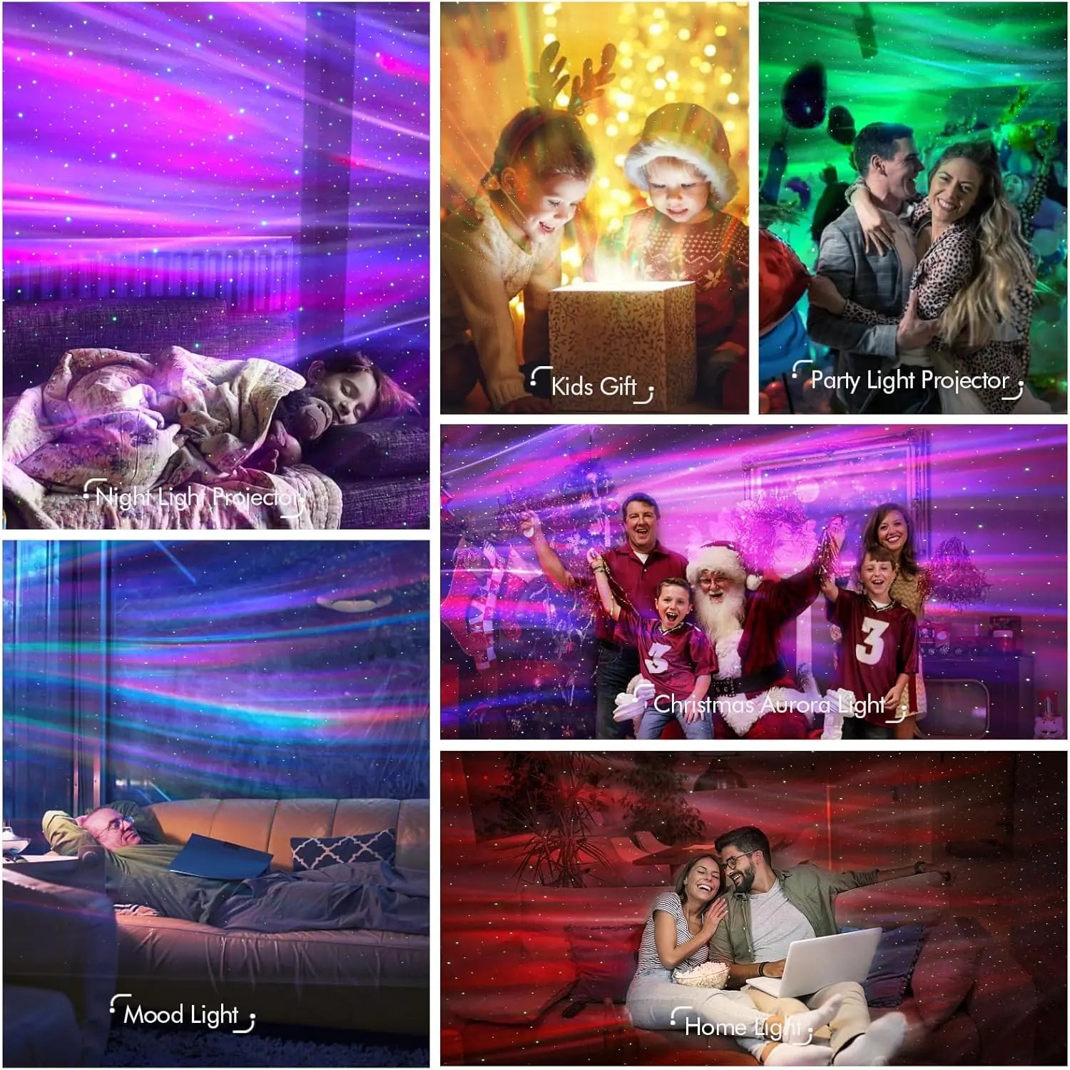 Projecteur Ciel Etoile, Projecteur Galaxie, projecteur de lumière étoilée Aurora de musique avec Bluetooth,télécommande,App,Machine à sons,projecteur de lumière du ciel Veilleuse pour enfants adults