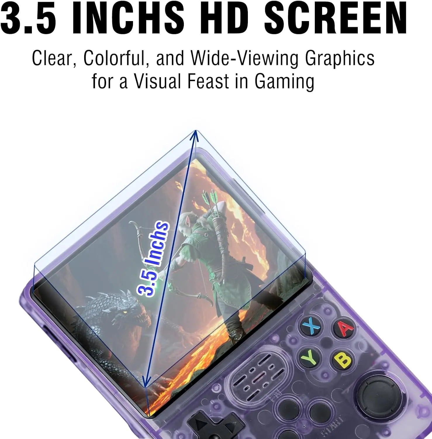 R36S Console de jeu portable avec écran de 3,5", système Linux open source et plus de 20 000 jeux, carte TF 64 Go intégrée - Expérience de jeu rétro ultime (violet)