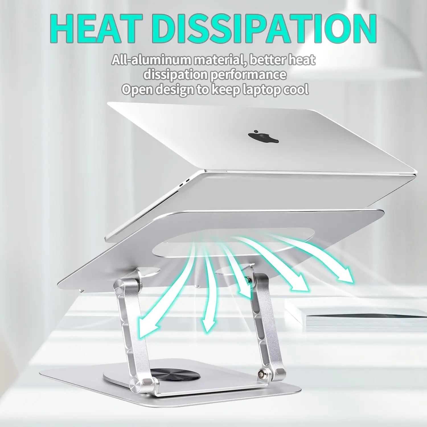 Crumya Support Ordinateur Portable – Support Rotatif à 360° pour PC, Pliable, Ergonomique, en Alliage d'aluminium.Compatible avec iPad, Ordinateurs Portables et tTablettes Jusqu'à 17 Pouces.