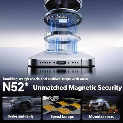 Shopellox Phone Mount, Shopellox 360° Adjustable Vacuum Magnetic Phone Holder, Foldable and Retractable Hands Free Phone Mount for Makeup/Gym/Mirror, Fit for All Smartphones (Black)