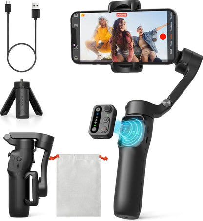 hohem iSteady X3 SE Gimbal Smartphone, 3 Axes Stabilisateur de Cardan, Design léger et Pliable avec télécommande détachable, Batterie de 11H, Parfait pour Le vlogging, Les Selfies et Les Voyages