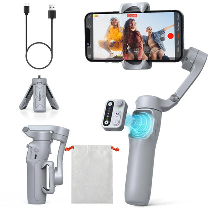 hohem iSteady X3 SE Gimbal Smartphone, 3 Axes Stabilisateur de Cardan, Design léger et Pliable avec télécommande détachable, Batterie de 11H, Parfait pour Le vlogging, Les Selfies et Les Voyages
