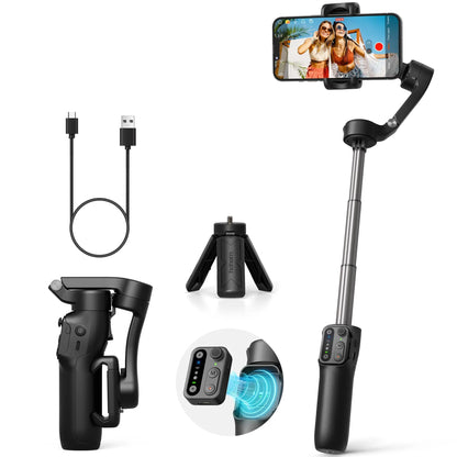 hohem iSteady X3 SE Gimbal Smartphone, 3 Axes Stabilisateur de Cardan, Design léger et Pliable avec télécommande détachable, Batterie de 11H, Parfait pour Le vlogging, Les Selfies et Les Voyages